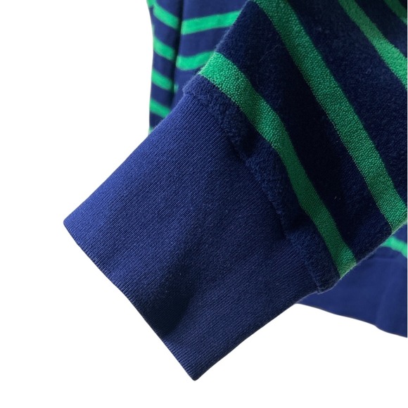 Polo Ralph Lauren Striped Terry Cloth Hoodie Green Blue Pullover Men's Size XL - Picture 5 of 8